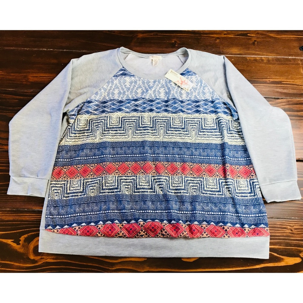 Madison & Berkeley Sweater, Women's Plus Size 3X, Gray Blue Multicolor, NWT